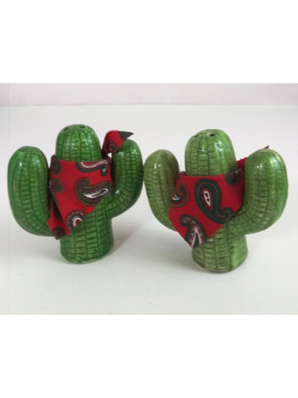 Vintage 1993 Cactus Wearing Bandana Salt & Pepper Shakers